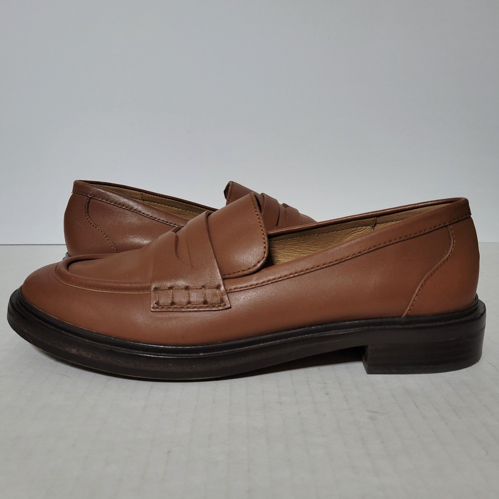 Madewell The Vernon Penny Loafers Shoes Womens Size 10 Brown Leather Slip On